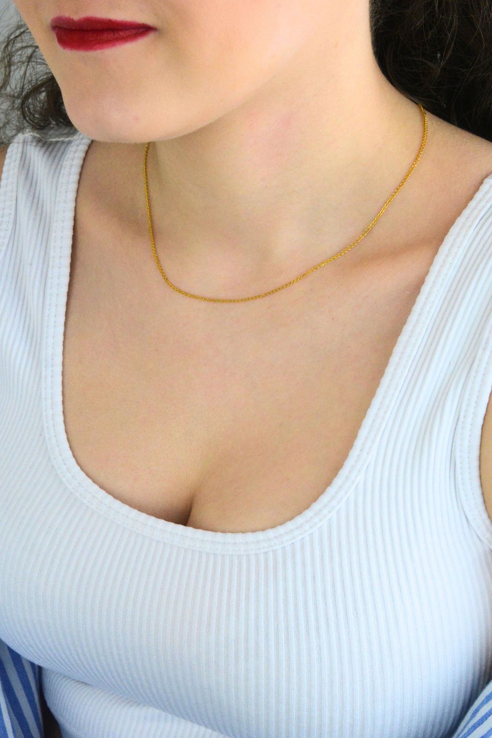 Złoty łańcuszek 585 z podwójnymi ogniwkami.jpg